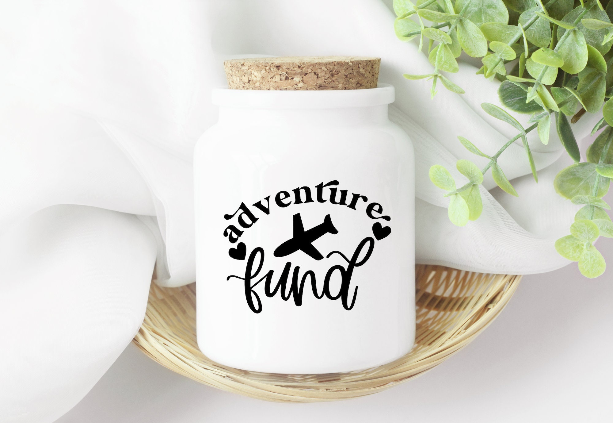 Adventure Fund Coin Jar Decal  Vacation Savings Money Jar Vinyl Decal –  FineLineFX Vinyl Decals & Car Stickers