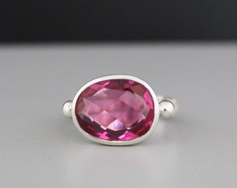 Natural Pink Tourmaline Ring, Sterling Silver Ring, Ring For Women, Handmade Ring,  Pink Tourmaline Jewelry, Pink Gemstone Ring, Boho Ring