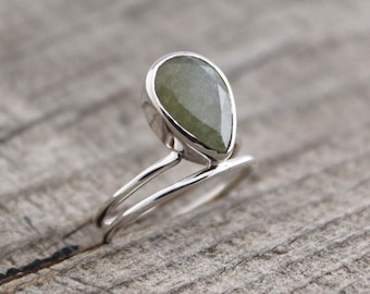 Green Aventurine Ring,925 Sterling Silver Ring, Handmade Gemstone Ring, Statement Ring, Cocktail Ring, Aventurine Jewelry, Gift for her