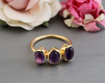 Amethyst Ring, Handmade Gemstone Ring, Cocktail Ring, Engagement Ring, Statement Ring , Anniversary Gift ,Rings for women, Dainty ring