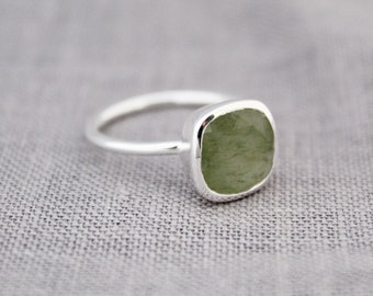 Green Aventurine Ring , Sterling Silver Ring , Handmade Gemstone Ring , Statement Ring , Engagement Ring , Gift For Her, Natural Stone  Ring