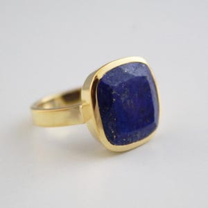 Lapis Lazuli Ring, Lapis Gold Plated Ring, Ring for women, Statement Ring, Gemstone Ring, Engagement Ring, Dainty ring, Anniversary gift