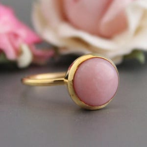 Pink Opal Ring, Ring For Women, Handmade Gemstone Ring, Pink Opal Jewelry, Dainty Ring, Stacking Ring, Cocktail Ring ,Birthstone ring