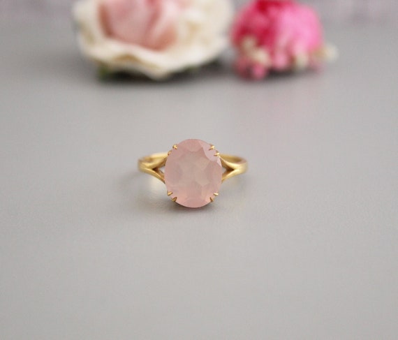 Etsy rose quartz ring deals