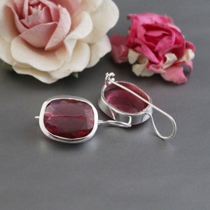 Pink Tourmaline Quartz Earrings, Tourmaline Sterling Silver Earrings, Earring Dangles, Gift For Her, Gemstone Earrings, gift for mom