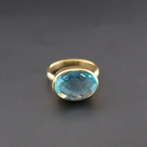 Blue Topaz Ring, Engagement Ring, Blue Gemstone Ring, Topaz Jewelry, Statement Ring, Handmade Ring,Dainty Ring,Rings For women, Gift For mom