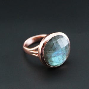 Labradorite Sterling Silver Ring: Handmade Gemstone Statement Ring