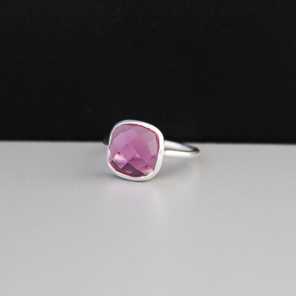 Pink Tourmaline Ring, Sterling Silver Ring, Gift For Her, Handmade Gemstone Ring, Pink Statement Ring, Engagement Ring, Handmade Jewelry