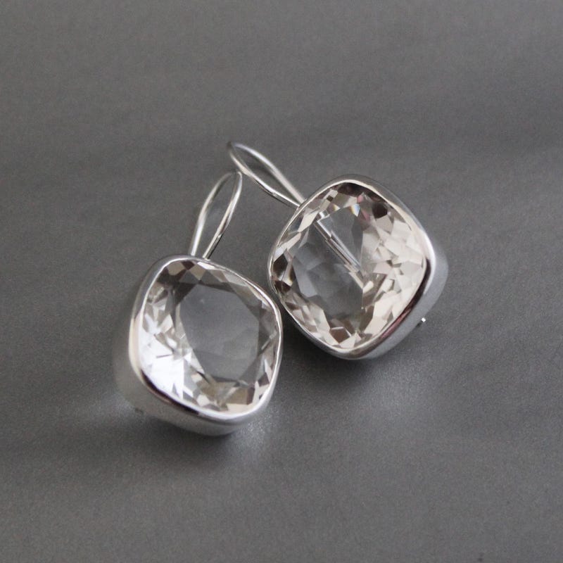 U Rock Crystal Earrings Steel main image 1