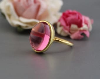 Boucles D'oreilles Plaqué Or 18K Avec Tourmaline Rose - Chaîne Jaseron, Fermoir Dormeuse, Marque Le Bijou Français