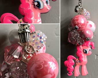 Red Cupcake Beaded Fan or Light Pull Single OR Rear View Mirror Charm