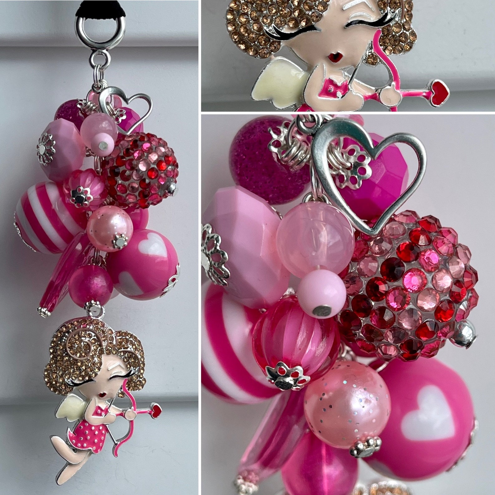 Car Mirror Charm HEART for Rear View Mirror or Clip for Etsy