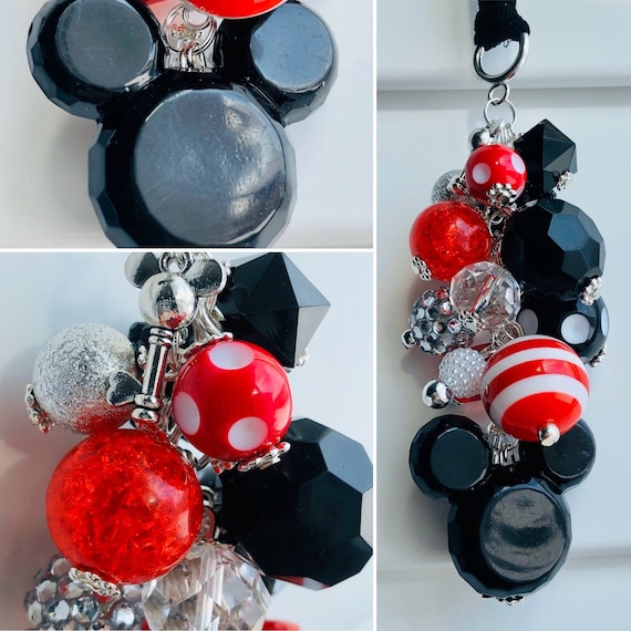 Car Interior Decoration Pendant Cute Mickey Mouse Rear View Mirror Pendant Decoration for car Goods car Interior Accessories Gifts-1
