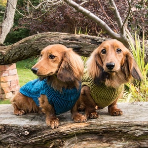 Cable knit Dachshund Jumper (Teal)
