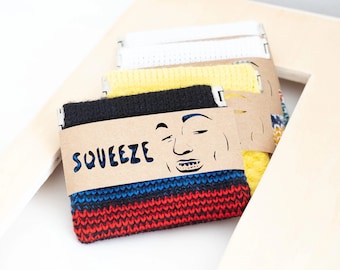 Knitted money pouch, Knitted wallet, Squeezable Pouch, Small Pouch, Money purse, Knitted, Squeeze, Funny Packaging