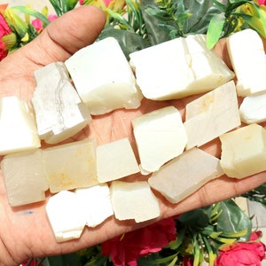 Raw White Moonstone Pieces , Rough White Moonstone Bulk Lot , Specimen & Minerals