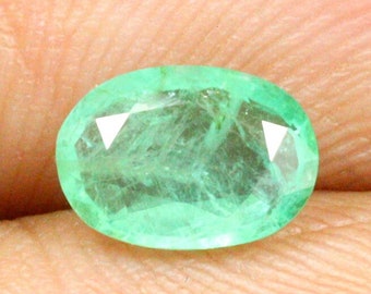 Natural Zambian Emerald Faceted Gemstone Oval Shape Cut Emerald Ring Size Green Emerald Gemstone For Making Jewelry 0.80 CRT 7x5mm