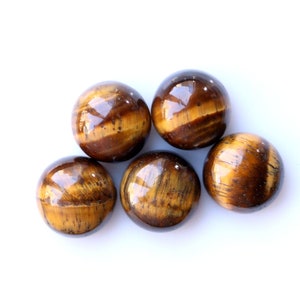 Natural Tiger Eye Cabochon Gemstone Ring Size Tiger Eye Loose Gemstone Round Shape Tiger Eye Gemstone For Making Jewelry
