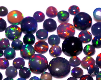 AAA+++ Top Quality Natural Ethiopian Black Opal Cabochon Lot Welo Opal Making Jewelry