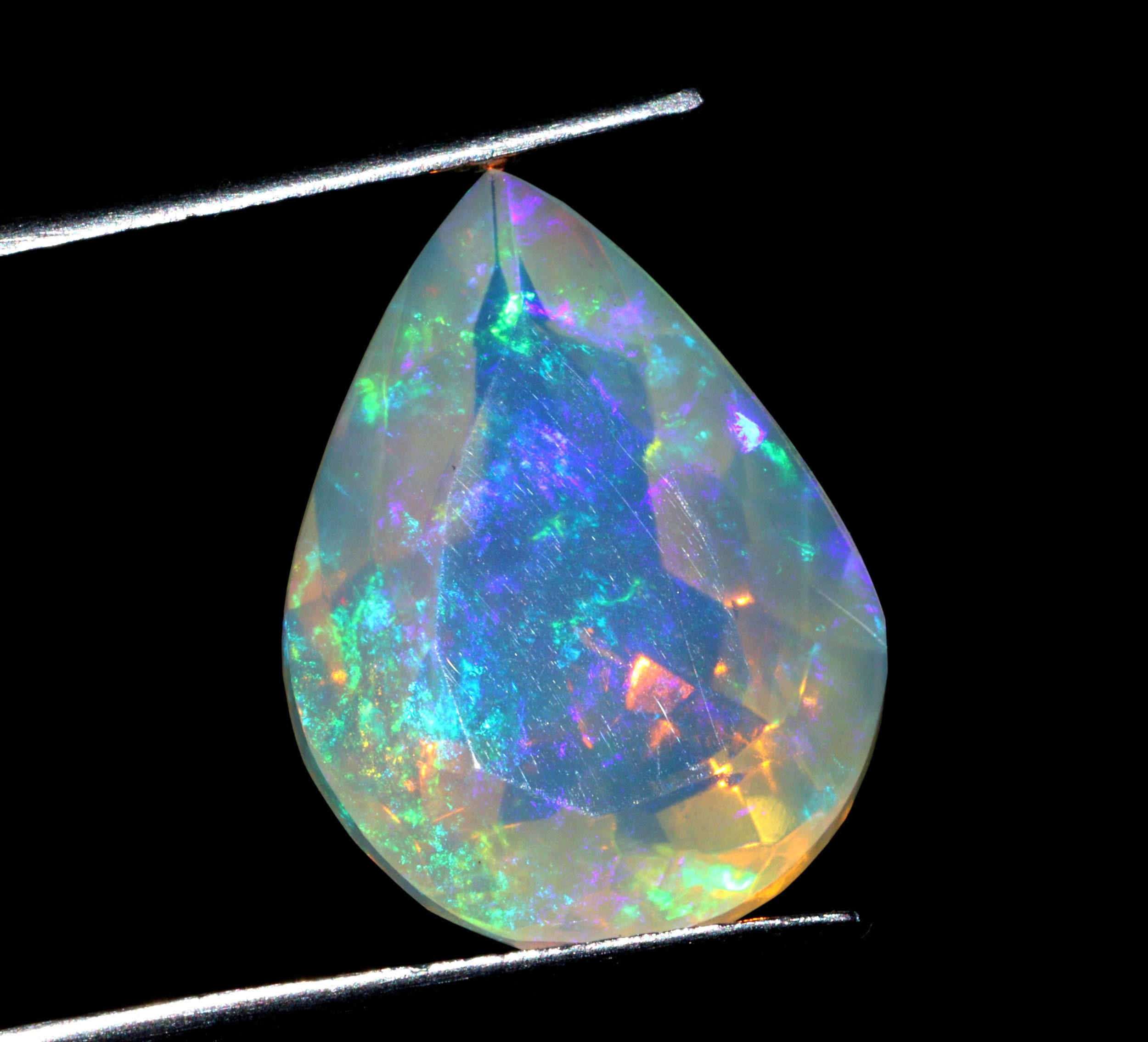 6.60 Ct 100 Top Blue Fire Opal Faceted Cuts Loose Gemstone Etsy