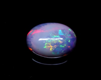 Äthiopischer Opal-Edelstein, 9,00 CRT, Multi-Feuer-Opal, loser Stein, ovale Form, natürlicher schwarzer Opal, Cabochon, 18 x 13 mm, Ringherstellung, Opalkristall