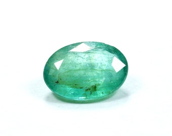 Top Quality Zambian Emerald Faceted Gemstone Oval Shape Green Emerald Loose Gemstone Ring Size Emerald Gemstone 1.30 Carat 9x6 MM