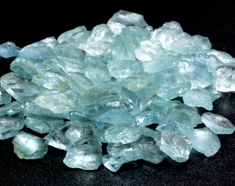 Natural Aquamarine Rough Gemstone | Raw Blue Aquamarine Loose Crystal for Jewelry Making  Wire Wrapping