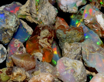 AAA Ethiopian Welo Opal Raw Crystals: Rough Opal Lot
