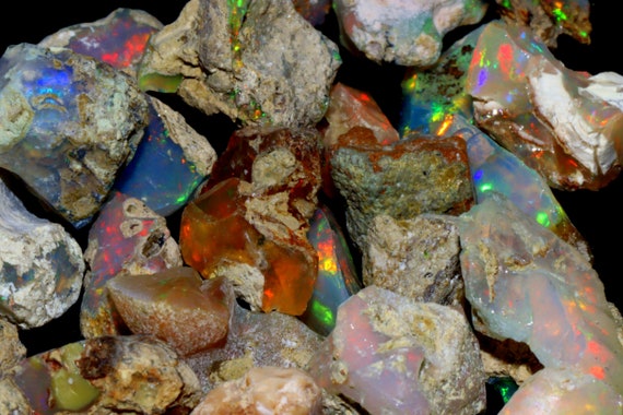 AAA Ethiopian Welo Opal Raw Crystals: Rough Opal Lot