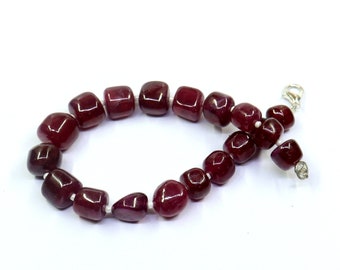 Natural Ruby Bracelet: 925 Sterling Silver, July Birthstone