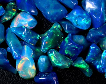 Paraiba Ethiopian Opal: Polished Rough Gemstone Lot