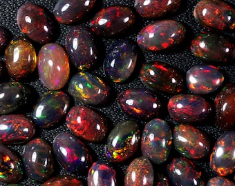 AAA+++ Top Quality Natural Ethiopian Black Opal Cabochon Lot Welo Opal Making Jewelry