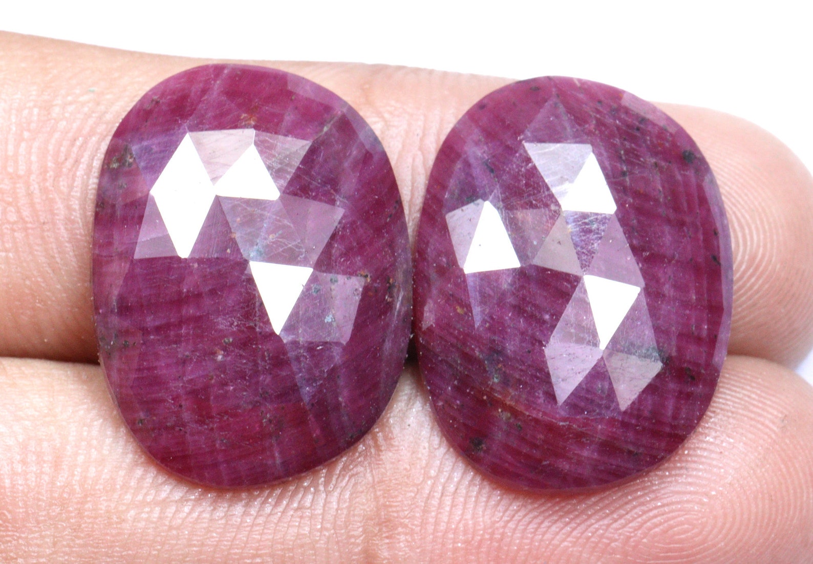 Top Quality Ruby Sapphire Faceted Gemstone 2 Pieces Pair Etsy