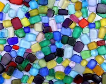 beach sea glass lot bulk wholesale mixed color red green blue yellow orange