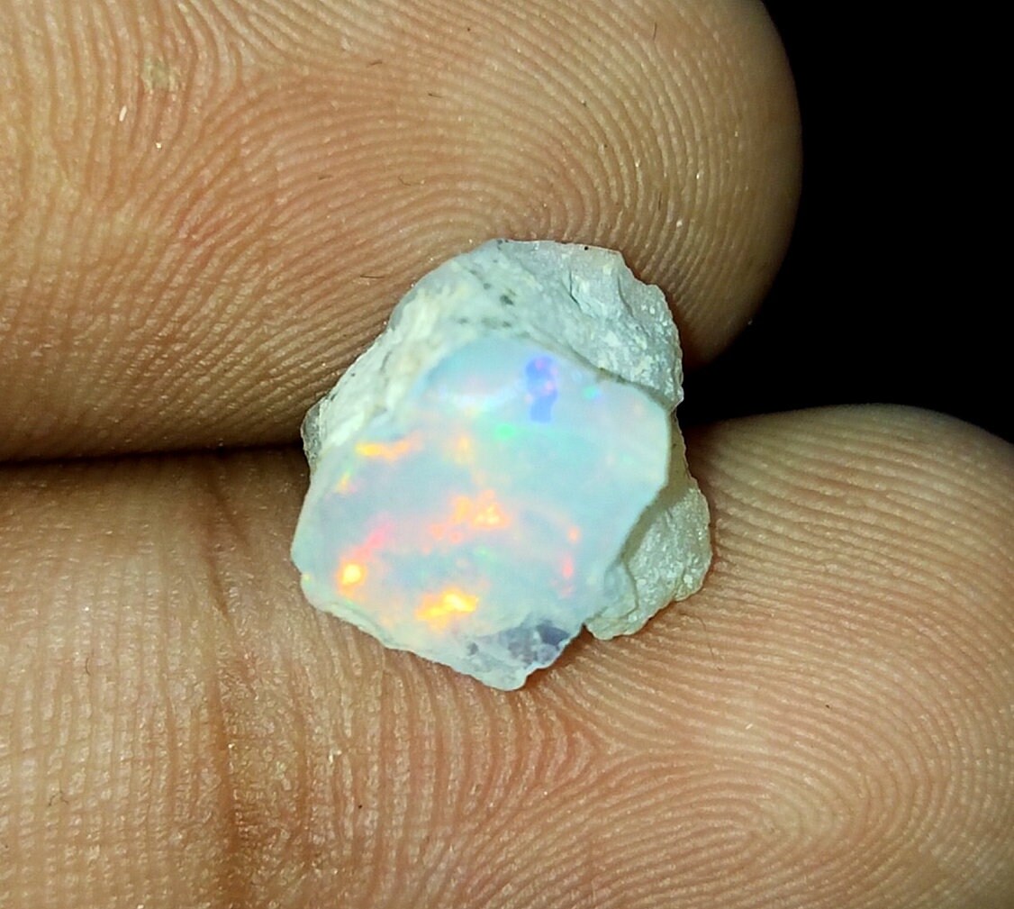 Fire Opal Rough Gemstone Natural Ethiopian Opal Raw Loose Etsy
