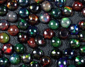 Welo Opal Cabochon Lot: Smoked Ethiopian Opal for Jewelry Making (3mm)