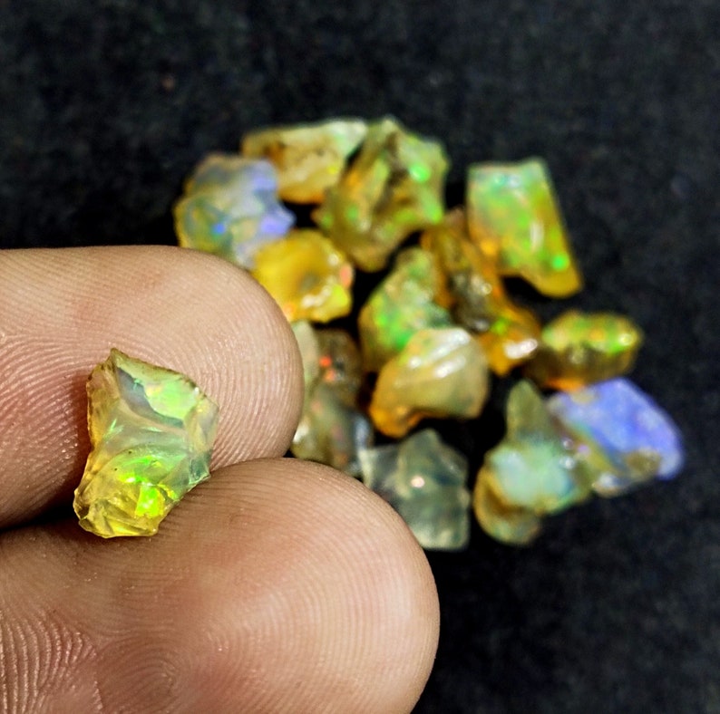 Fire Opal Raw Gemstone Fire Opal Rough Loose Gemstone Opal | Etsy