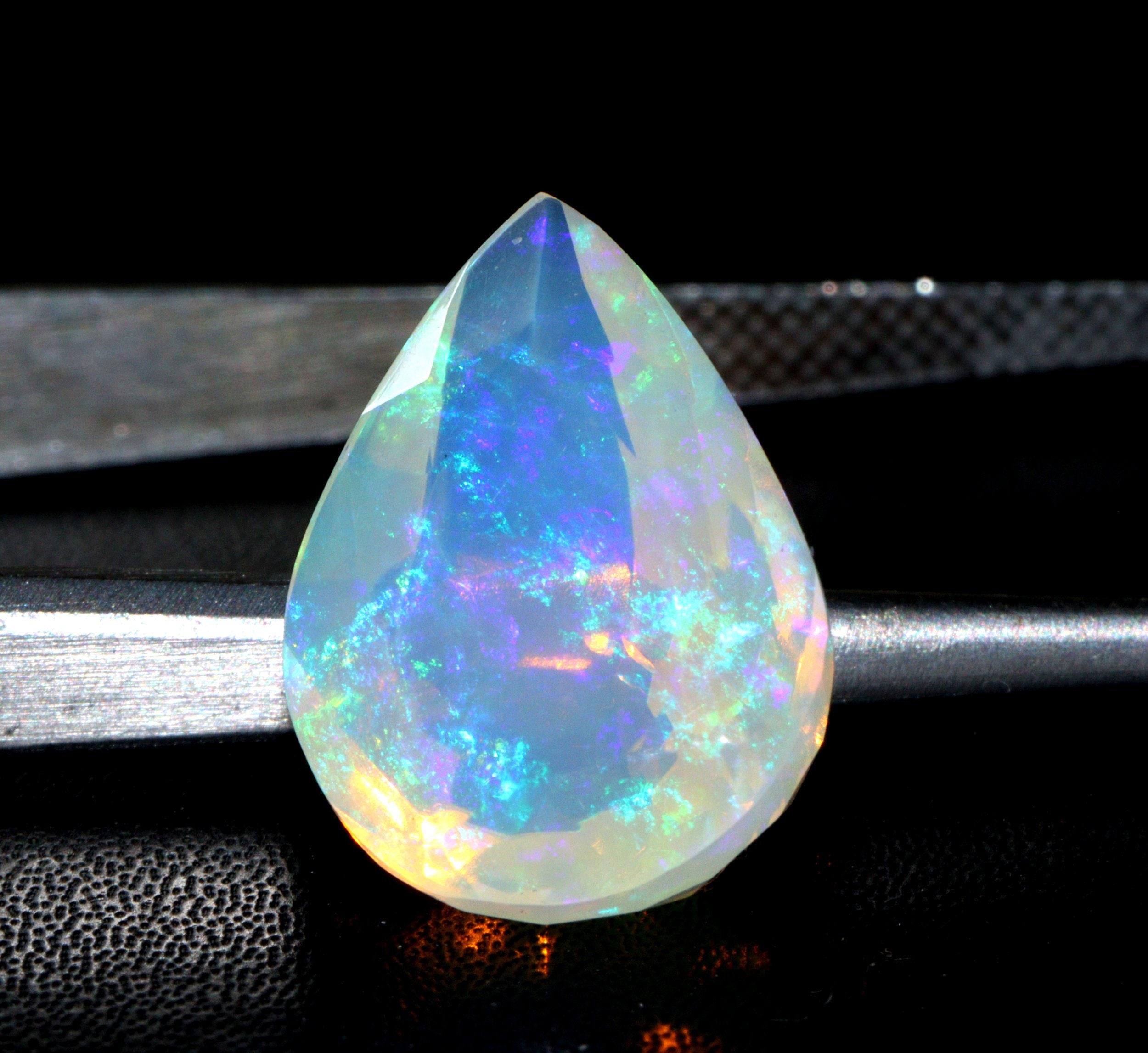 6.60 Ct 100 Top Blue Fire Opal Faceted Cuts Loose Gemstone Etsy