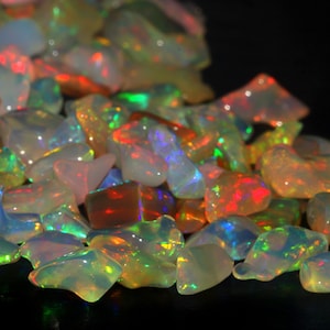 Natural Multi Fire Ethiopian Opal Polished Rough Gemstone White Opal Raw Loose Gemstone For Making Jewelry 9 To 14 MM