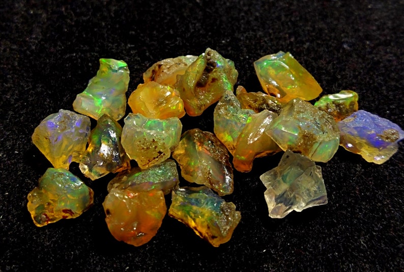 Fire Opal Raw Gemstone Fire Opal Rough Loose Gemstone Opal | Etsy