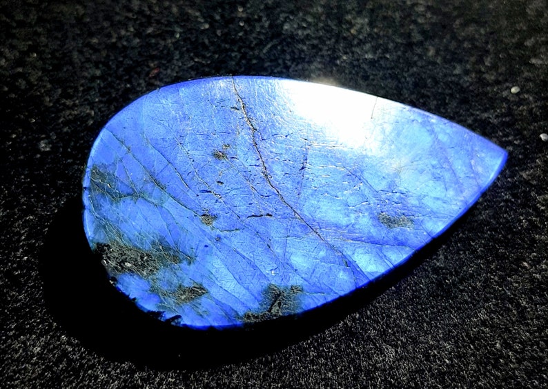 Natural Labradorite Cabochon Pear Shape Loose Gemstone Pendant Size Fire Labradorite Gemstone 51x30x7 MM 80.65 Carat