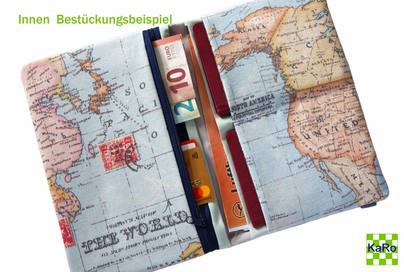 ready to ship passport case passport cover travel case travel organizer for family 4 people world map image 1