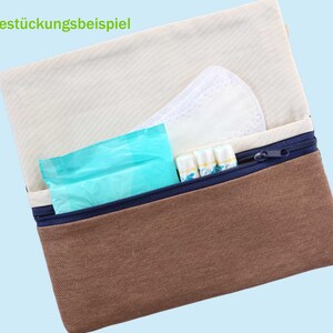 Hygienetasche mit 2 Fächer Personalisierung möglich Hygienetäschchen für Slipeinlagen Damenbinden Tampons Universaltasche mit Reißverschluss Bild 4