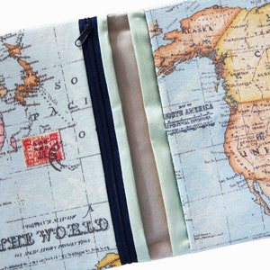 ready to ship passport case passport cover travel case travel organizer for family 4 people world map image 2