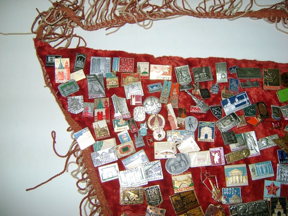 Set of soviet enamel badges and pins (coats of ar… - image 3