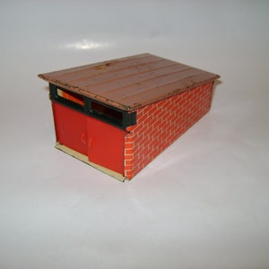 Vintage tin toy pressed steel Car Garage for diorama made in USSR 1980s