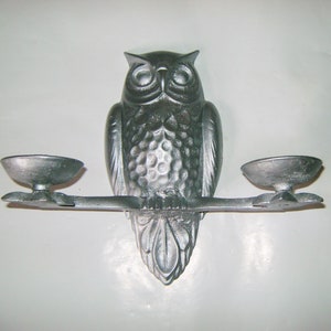 Сandelabra wall mount chandelier candle holder candlesticks  Cast iron metal big owl (made in USSR)