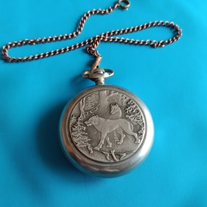 Vintage men mechanical pocket watch chronograph Molniya 3602 Lightning Wolves Chelyabinsk 18 stones (USSR 1970-80s)