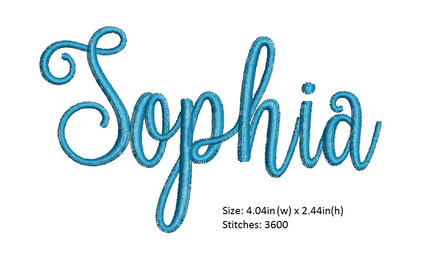 Sewing & Needlecraft Personal Name Machine Embroidery for the Girl Sophia Digitized Name in