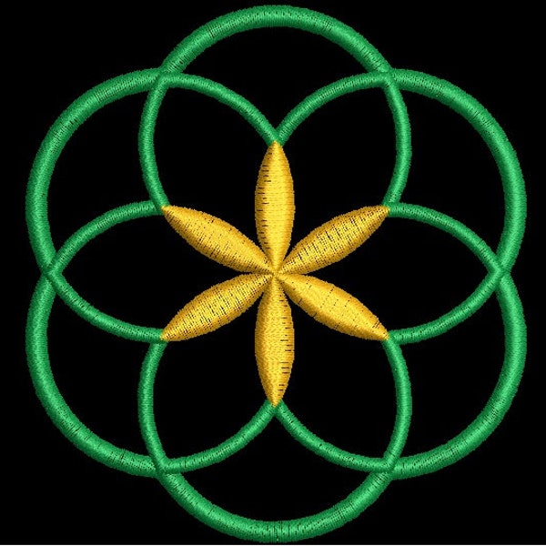 Seed of Life Embroidery Machine Design -  Seed of Life Chevron Embroidery - Sacred Geometry Embroidery PES DST Emb Art JEF